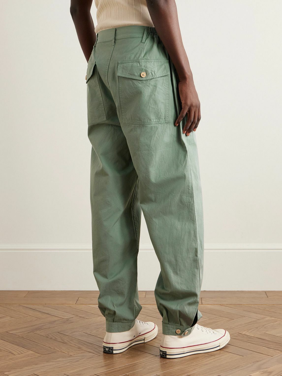 Visvim - Carrol Tapered Cotton-Gabardine Cargo Pants - Green