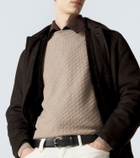 Brioni Shearling-lined suede coat
