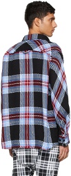 Charles Jeffrey Loverboy Black & Blue Fred Perry Edition Tartan Over Shirt