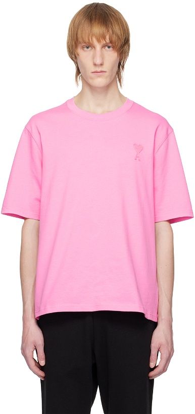 Photo: AMI Paris Pink Ami De Cœur T-Shirt