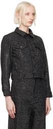 Marc Jacobs Black 'The Glam Studs Shrunken' Denim Jacket