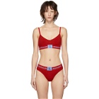 Calvin Klein Underwear Red Monogram Triangle Bra