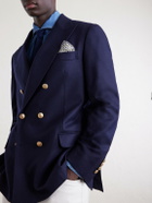 Brunello Cucinelli - Double-Breasted Wool Blazer - Blue