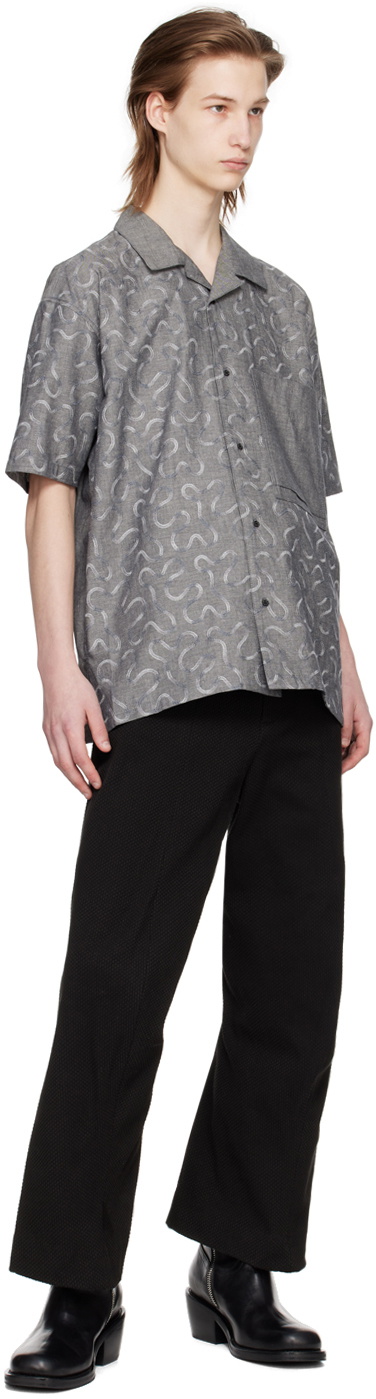 KOZABURO Black Embroidered Shirt