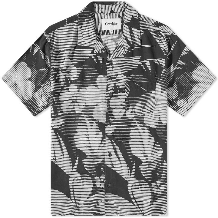 Photo: Corridor Men's Late Night Hawaiian Vacation Shirt in Black/White
