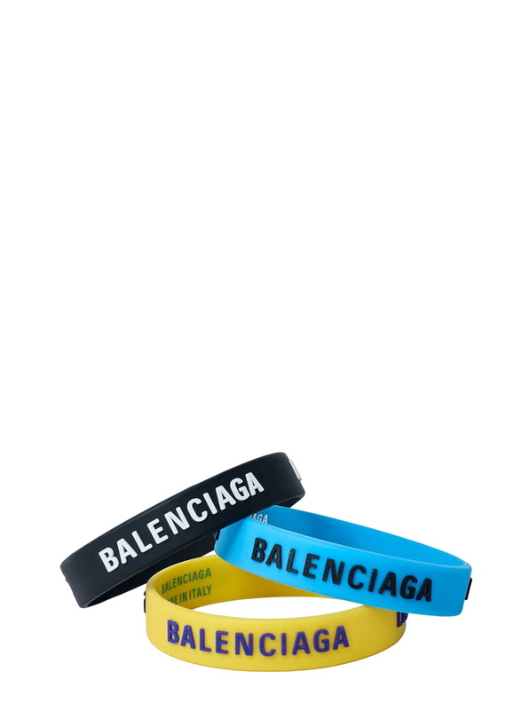 Photo: Balenciaga Set Of Three Logo Print Bracelets