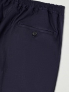 De Petrillo - Straight-Leg Wool-Blend Drawstring Trousers - Blue