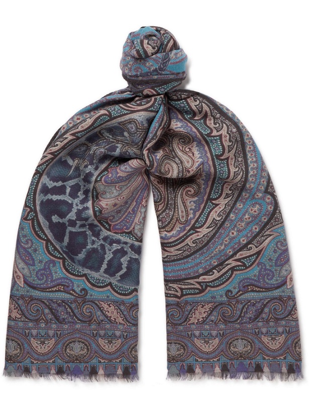 Photo: ETRO - Fringed Paisley Modal and Cashmere-Blend Twill Scarf