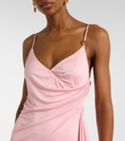 Versace Medusa gathered jersey gown