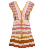 Anna Kosturova Farrah striped crochet minidress
