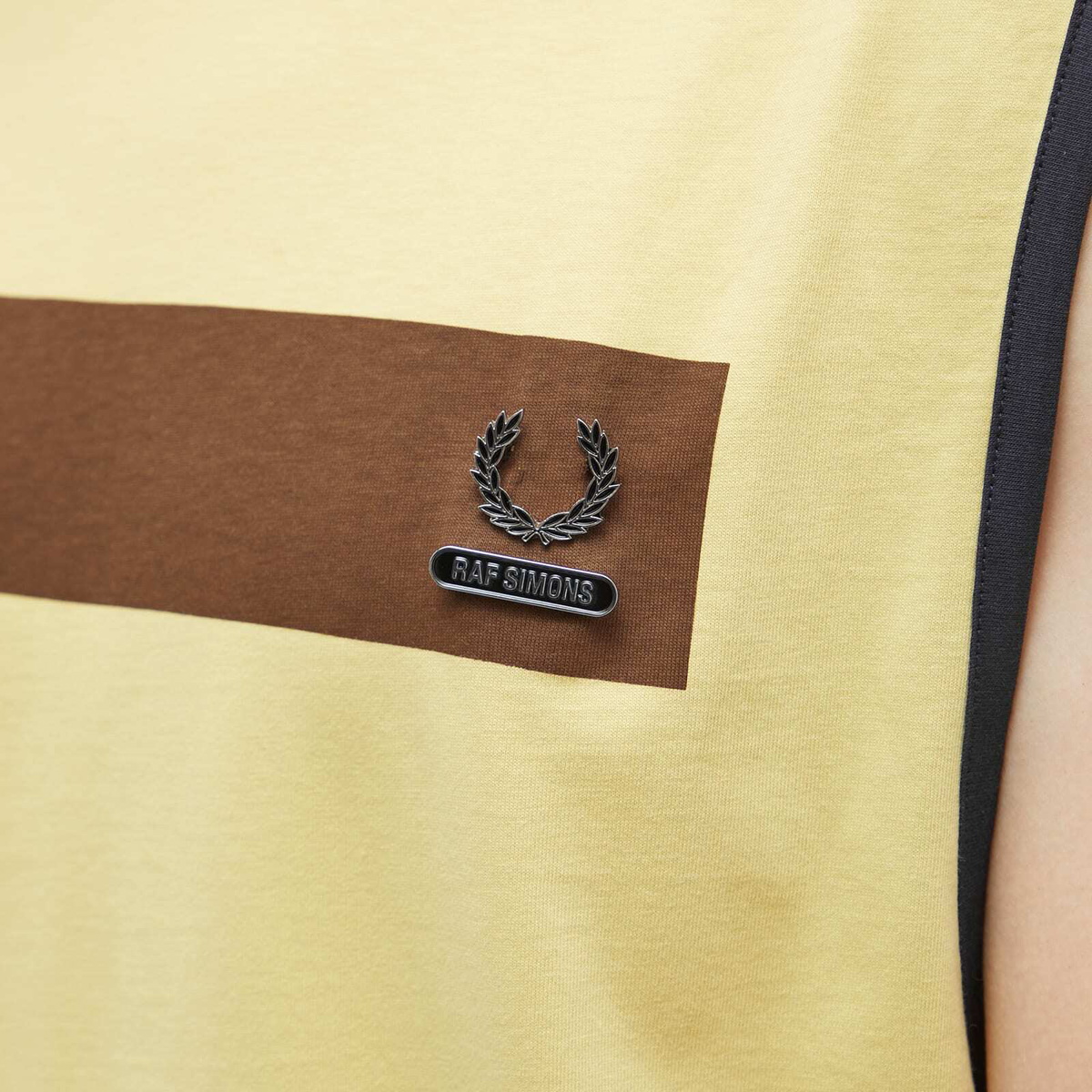 Fred Perry Men's x Raf Simons Printed Vest in Dirty Lime Fred Perry