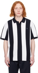 Carhartt Work In Progress Navy & White Hinton Stripe Polo