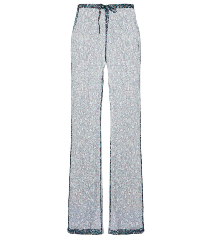 Photo: Dries Van Noten Printed sheer silk wide-leg pants
