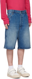 AMI Alexandre Mattiussi Blue Alex Denim Shorts