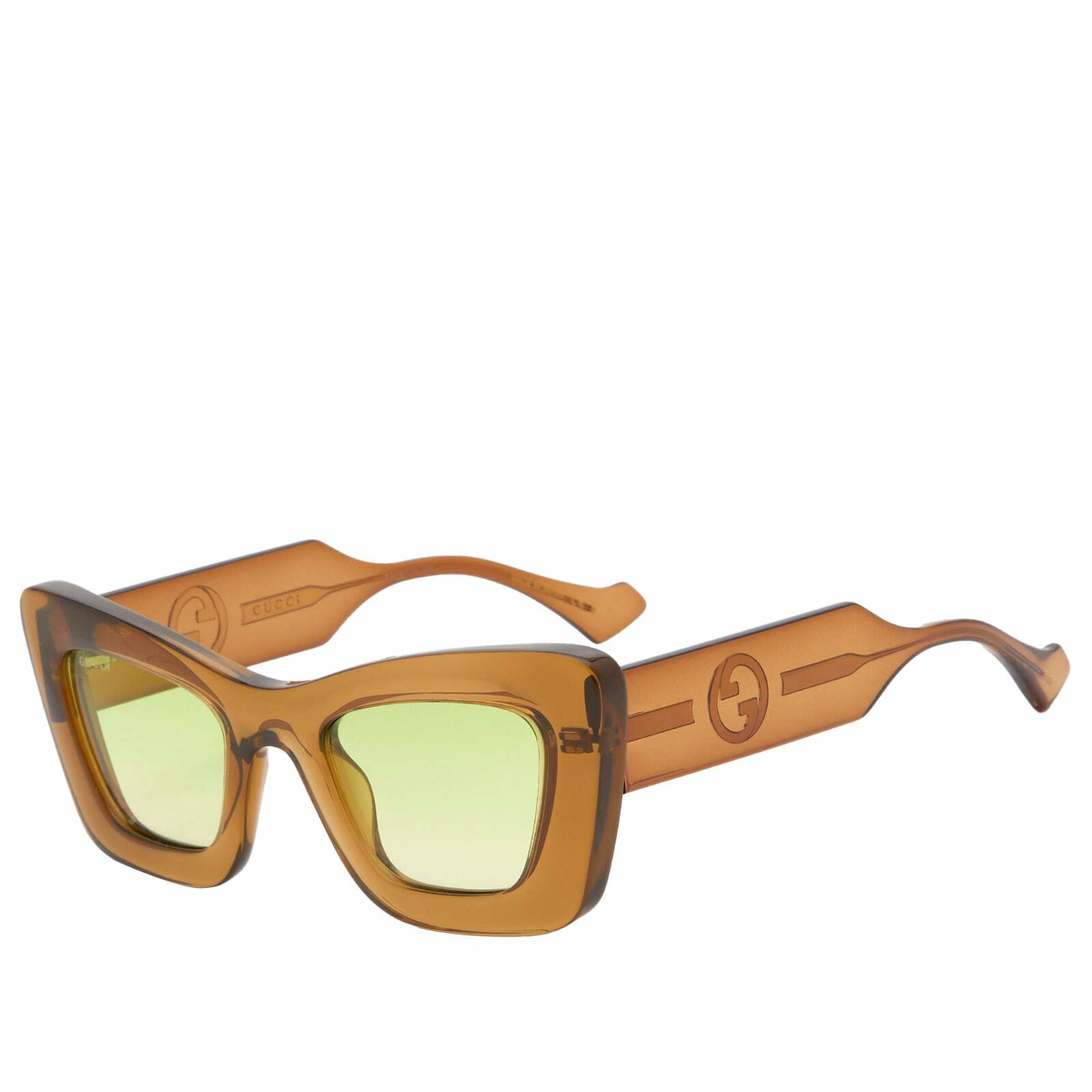 Gucci Women Sunglasses Brown Crystal Green Gradient Butterfly GG1552S 004 NEW Gucci Brown Shaded Butterfly Ladies Sunglasses GG0459S 002  main image 4