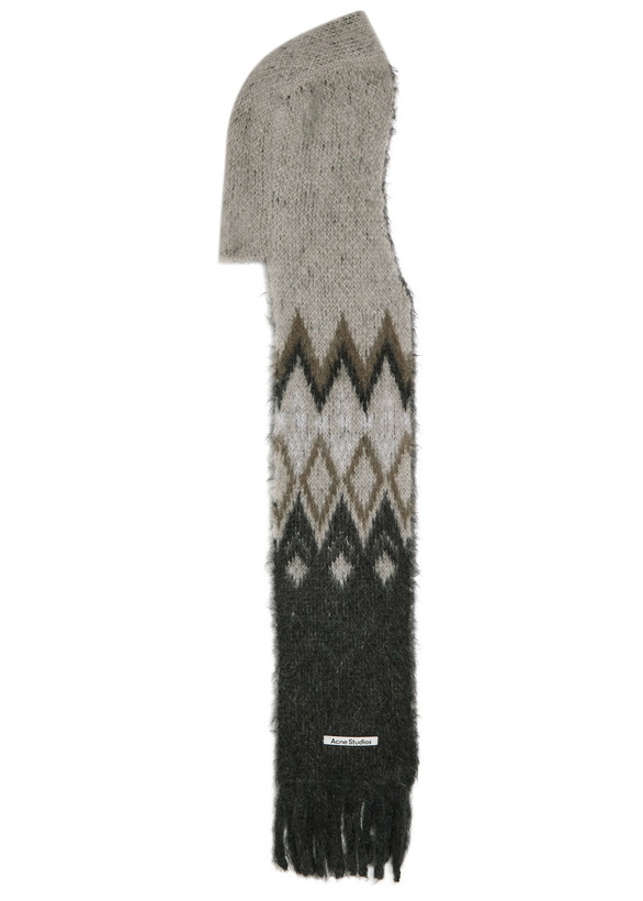 Photo: Acne Studios Hooded Brushed Mohair-blend Scarf - Grey - One Size