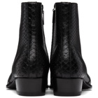 Saint Laurent Black Python Wyatt Zip Chelsea Boots