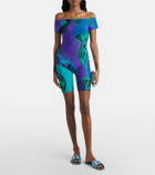 Pucci Orchidee printed off-shoulder romper