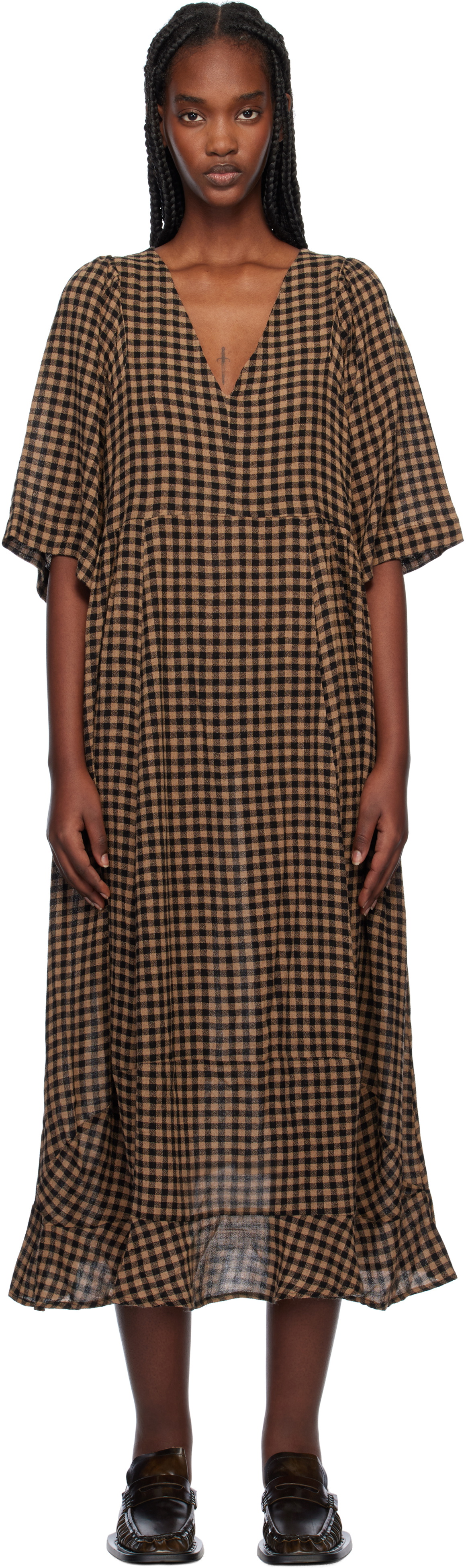 Henrik Vibskov Brown & Black Pump Midi Dress