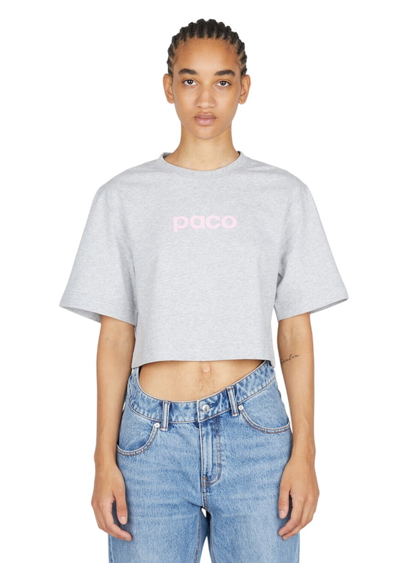 Photo: Rabanne Logo Print Cropped T-Shirt
