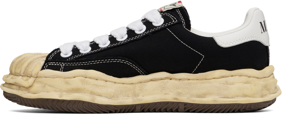 Maison MIHARA YASUHIRO Black Blakey OG Dyed Sole Canvas Low-Top 