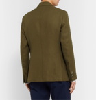 Loro Piana - Navy Slim-Fit Unstructured Linen Blazer - Green