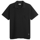 Universal Works Men's Piquet Vacation Polo in Black