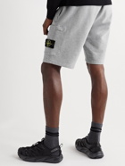 Stone Island - Logo-Appliquéd Cotton-Jersey Drawstring Shorts - Gray