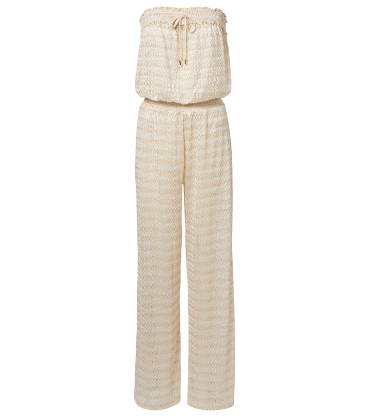 Photo: Melissa Odabash Semi-sheer lamé jumpsuit