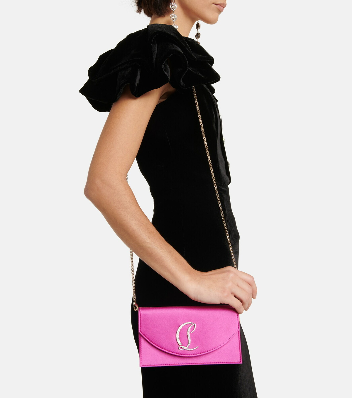 Christian Louboutin Loubi54 Satin Clutch Bag