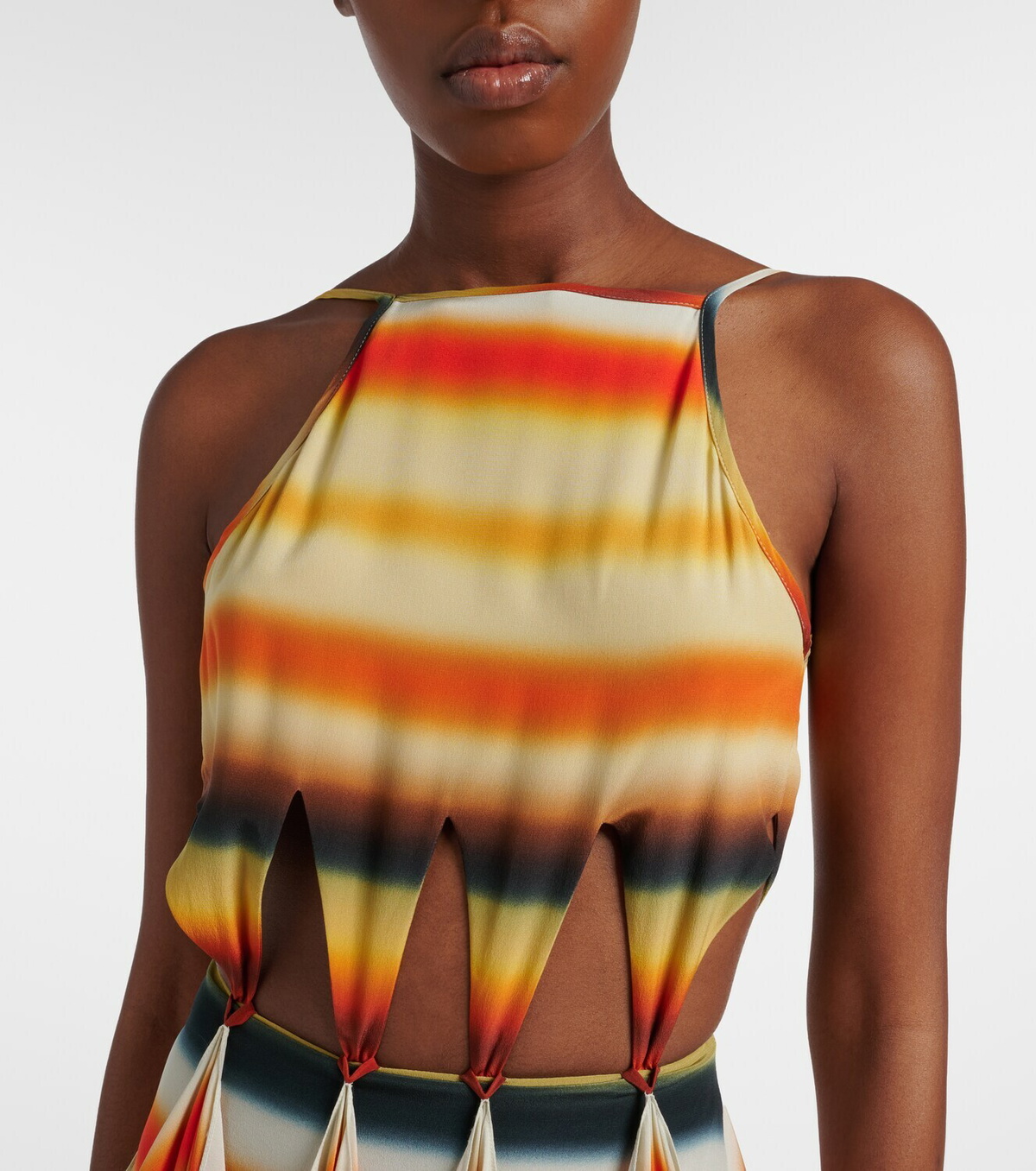 Loewe Paula's Ibiza striped silk maxi dress
