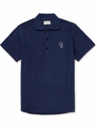 Oliver Spencer - Lounge Logo-Embroidered Cotton-Blend Terry Polo Shirt - Blue