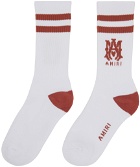 AMIRI White MA Stripe Socks
