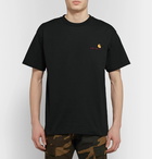 Carhartt WIP - American Script Logo-Embroidered Cotton-Jersey T-Shirt - Black