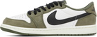 Nike Jordan White & Khaki Air Jordan 1 Retro Low Sneakers