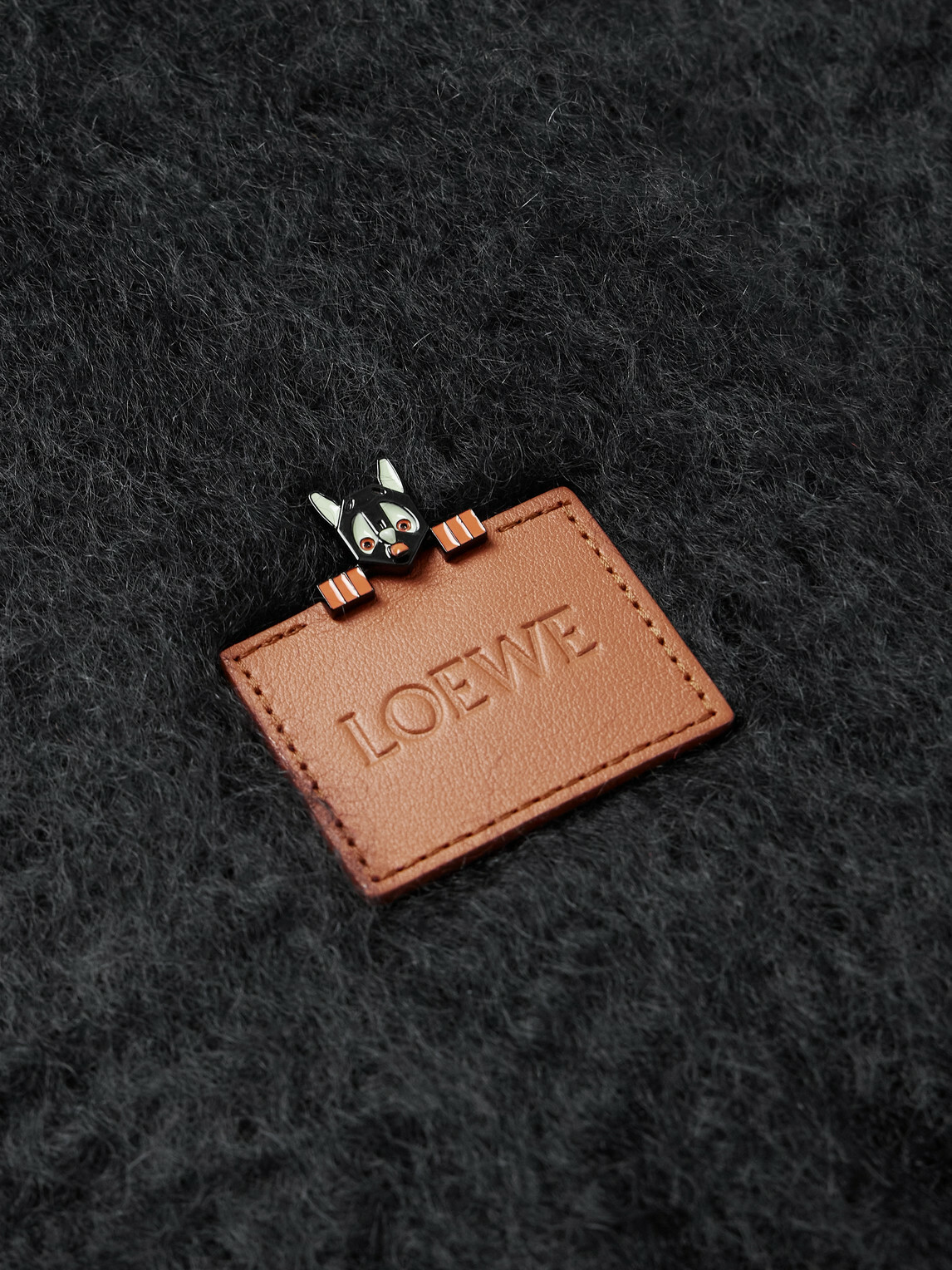 LOEWE - Logo-Appliquéd Fringed Mohair and Wool-Blend Scarf