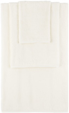 Tekla Off-White Solid Three-Piece Towel Set