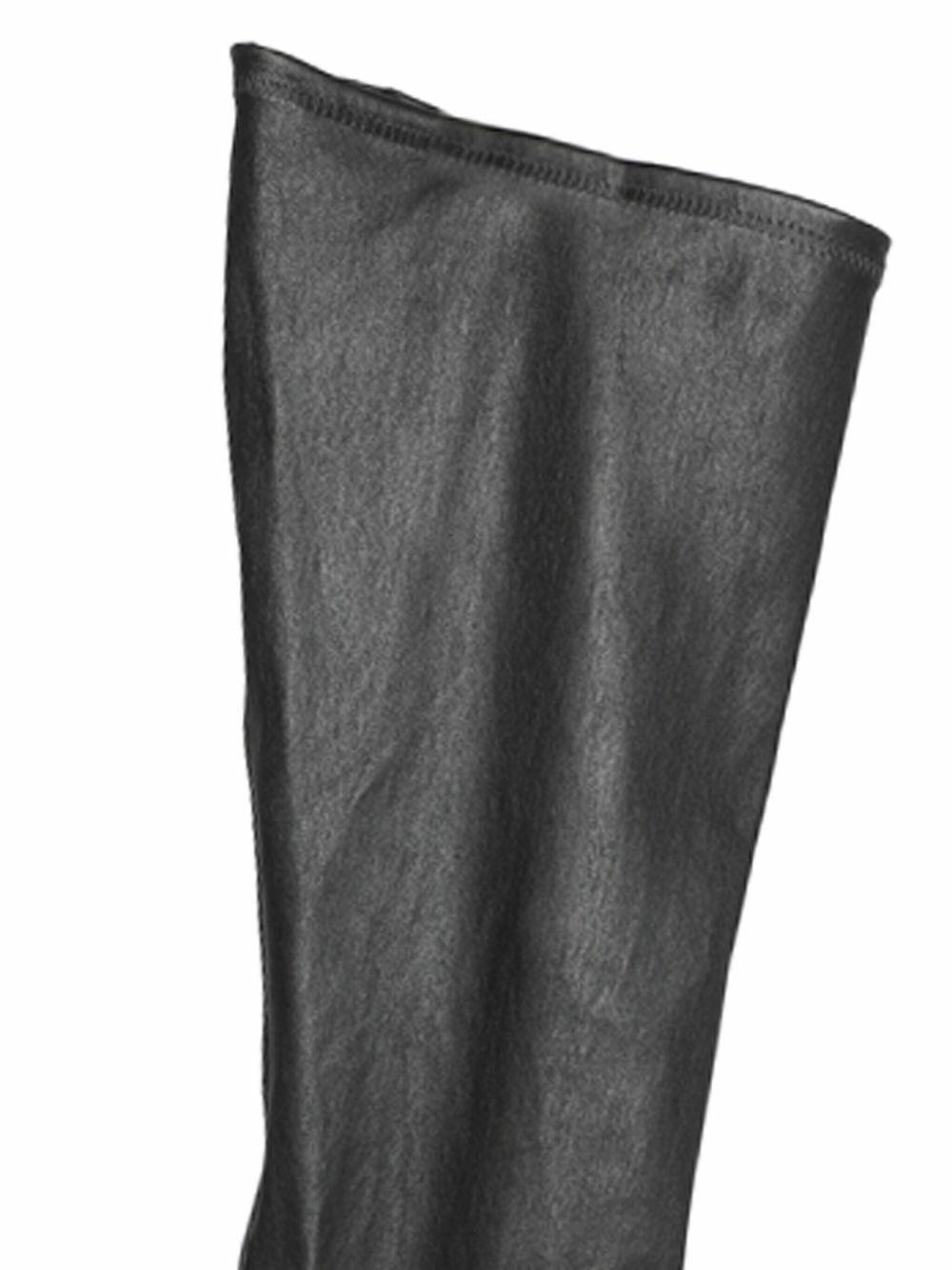 Rick Owens Black Thigh High Leather Sneaker Boots