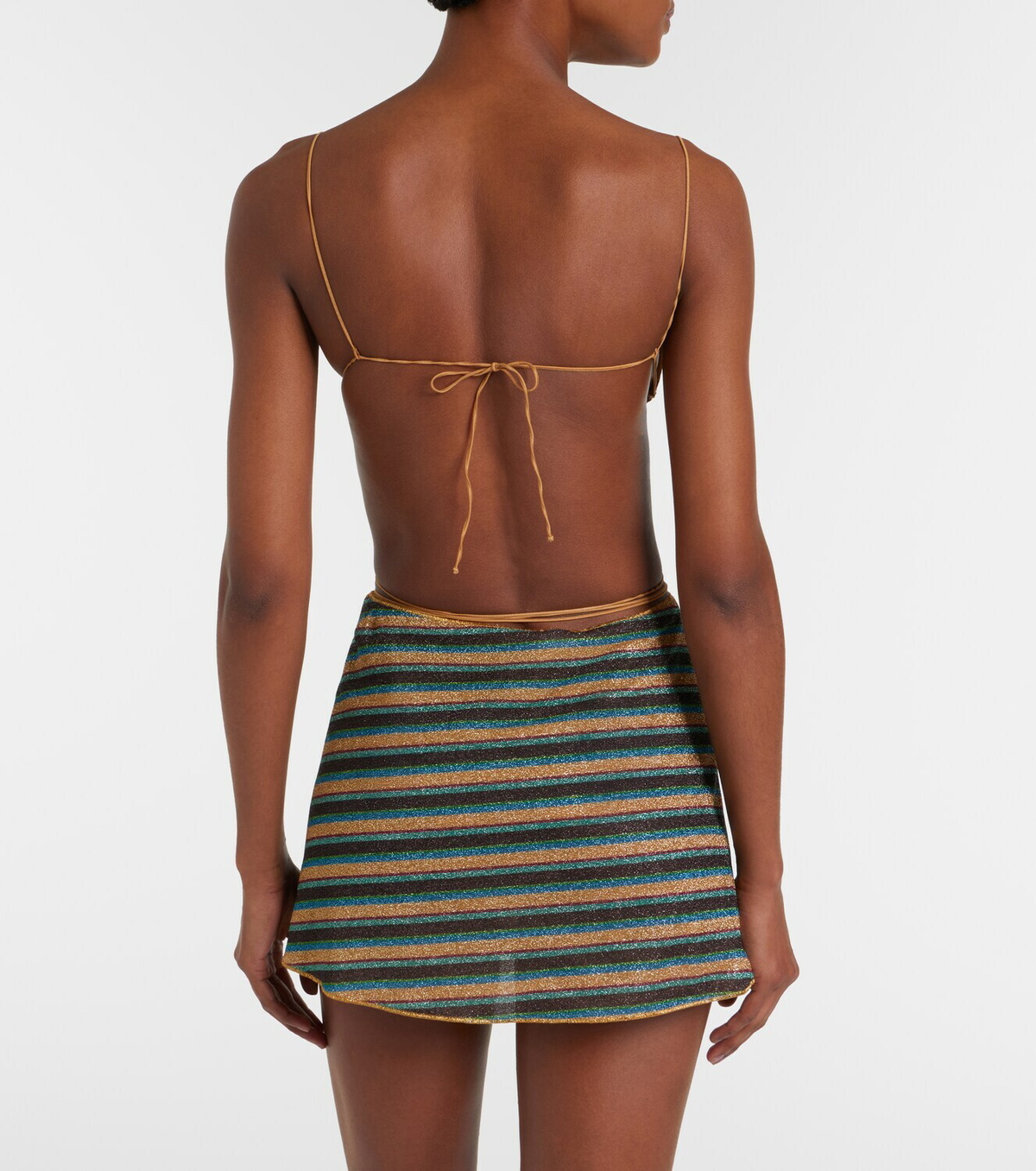 Oséree Lumière striped wrap skirt