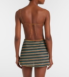 Oséree Lumière striped wrap skirt