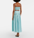 Staud Procida striped cotton-blend maxi skirt