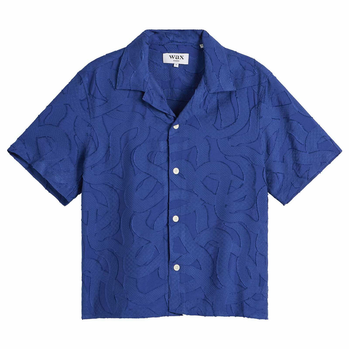 Wax London Men's Curzon Jacquard Vacation Shirt in Blue
