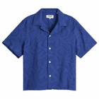 Wax London Men's Curzon Jacquard Vacation Shirt in Blue