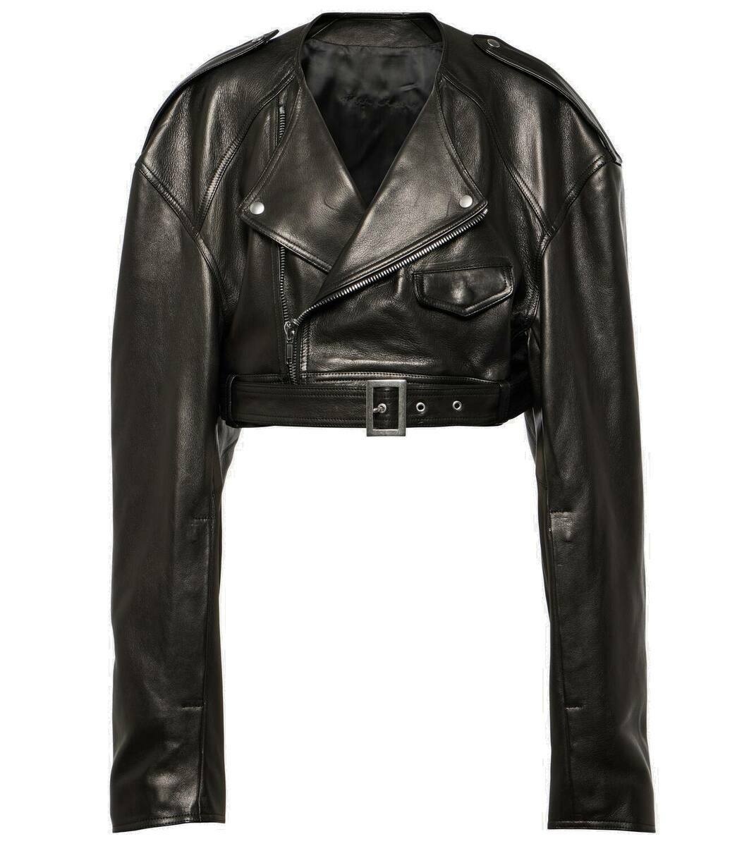 Photo: Rick Owens Cropped leather biker jacket