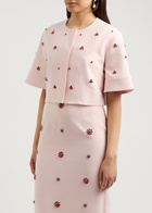 Huishan Zhang River Crystal-embellished Cropped Jacket Pink