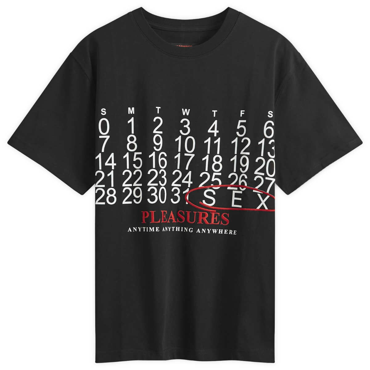 Pleasures Women's Calendar Heavyweight T-Shirt in Black