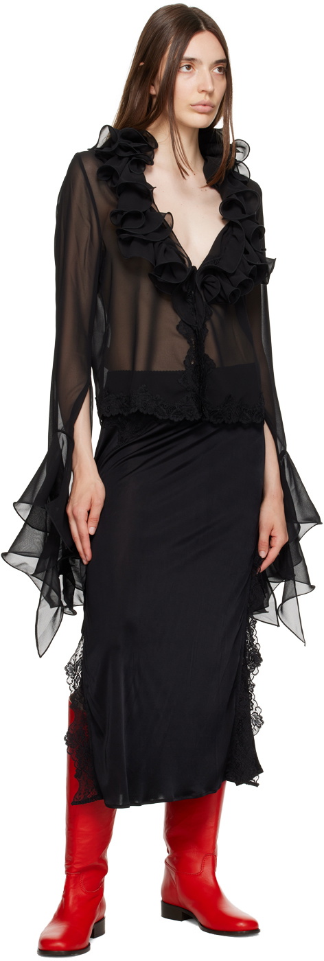 VAILLANT Black Cigarette Midi Skirt