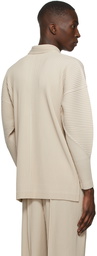 Homme Plissé Issey Miyake Beige October Half-Zip Polo