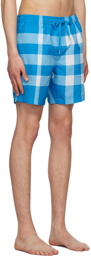 Burberry Blue Exaggerated Check Swim Shorts
