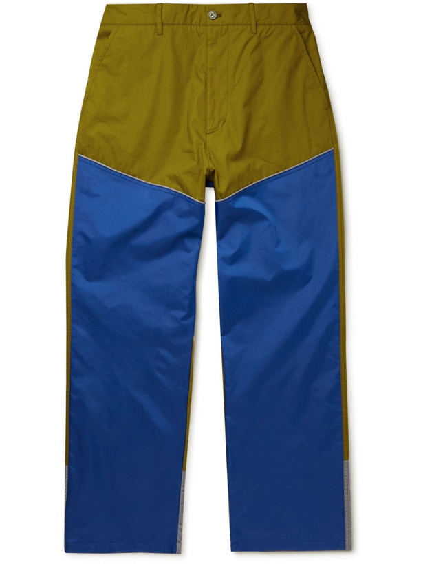 Photo: Moncler Genius - 2 Moncler 1952 Straight-Leg Panelled Colour-Block Cotton Trousers - Blue